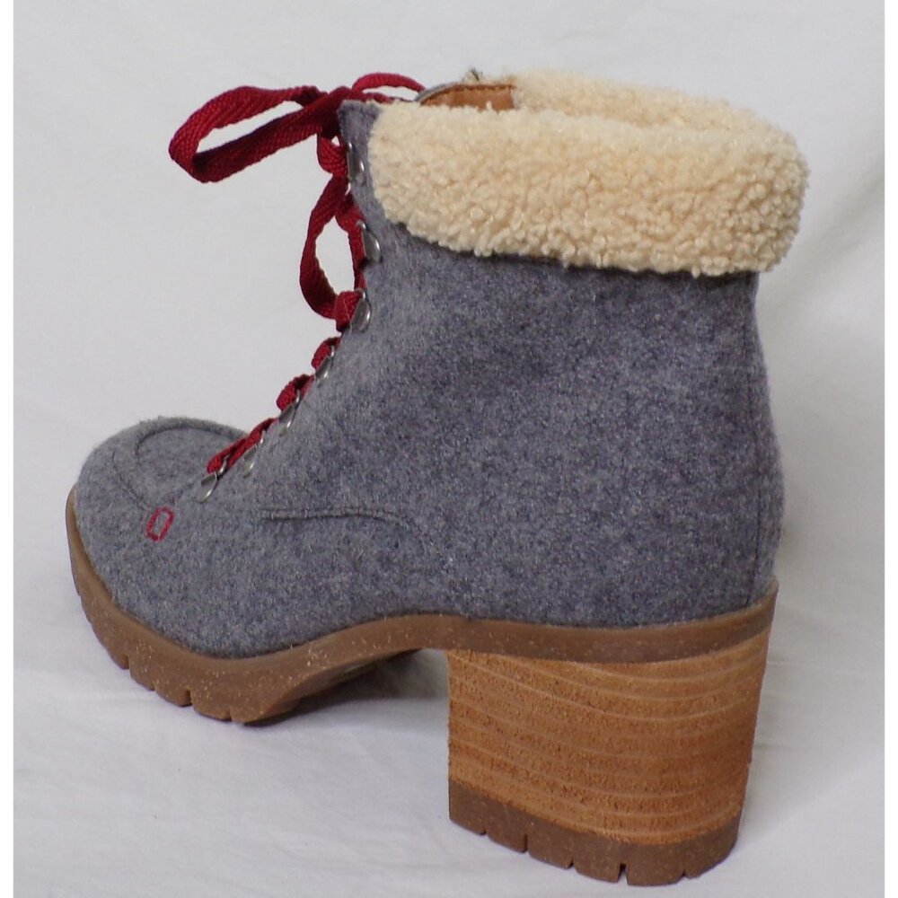 🆕KORKS Evie Lug Sole Wool Bootie Boot 8.5 Gray - Picture 9 of 11